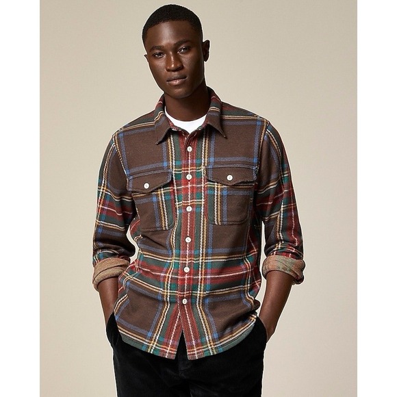 J. Crew Seaboard soft-knit shirt in plaid Men'sSize‎ Medium EUC - Picture 1 of 7